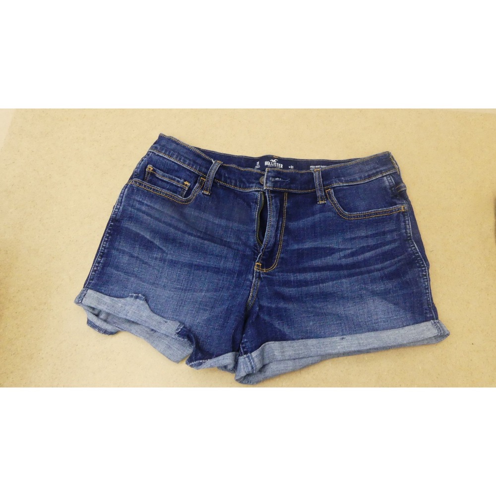 Hollister Denim Shorts Womens 13 W31 Blue High-Rise Short-Short Advanced Stretch
